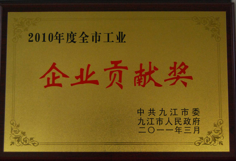 全市工業(yè)企業(yè)貢獻(xiàn)獎(jiǎng)（江西亞東）