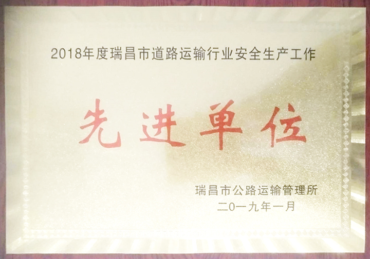 道路運輸行業安全生產工作先進單位（江西亞利）